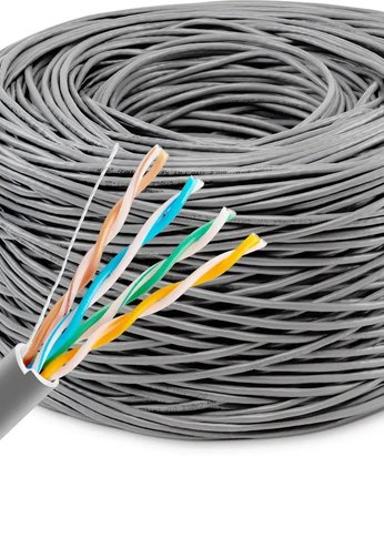 Кабель сетевой Buro UTP 4 пары cat5E solid 0.50мм Cu 305м серый