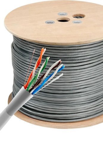 Кабель сетевой Buro UTP 4 пары cat6 solid 0.52мм Cu 305м серый