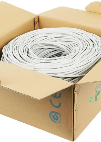 Кабель сетевой UTP 4 пары cat6 solid 0.55мм Cu 305м серый