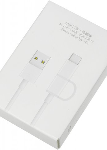 Кабель Xiaomi Mi 2-in-1 SJV4082TY USB (m)-USB Type-C (m)/micro USB (m) 1м белый