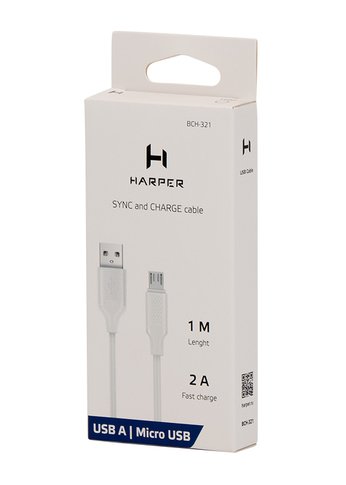 Кабель зарядки Harper BCH-321 Micro USB, White