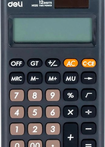 Калькулятор карманный Deli EM120BLACK черный 12-разр.