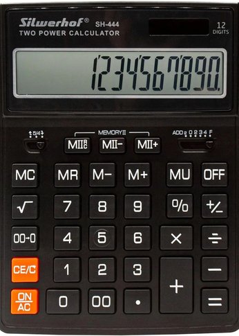 Калькулятор настольный Silwerhof SH-444 черный 12-разр.