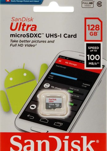 Карта памяти microSD 128Gb SanDisk Ultra® Class 10 UHS-I [SDSQUNR-128G-GN6MN]