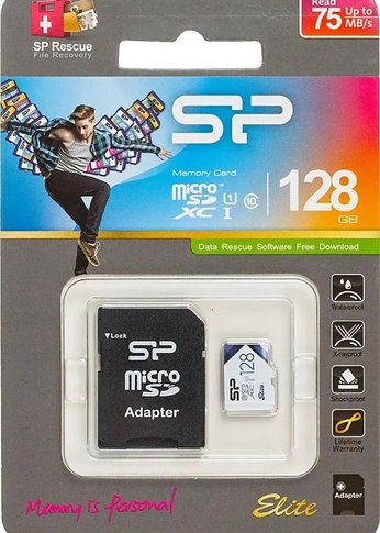 Карта памяти microSD 128GB Silicon Power Elite microSDHC Class 10 UHS-I (SD адаптер) Colorful