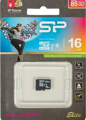 Карта памяти microSD 16GB Silicon Power Elite microSDHC Class 10 UHS-I