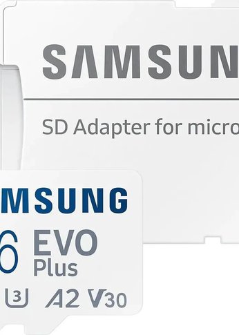 Карта памяти microSD 256GB SAMSUNG EVO PLUS microSDXC Class 10, UHS-I, (SD адаптер) 130MB/s