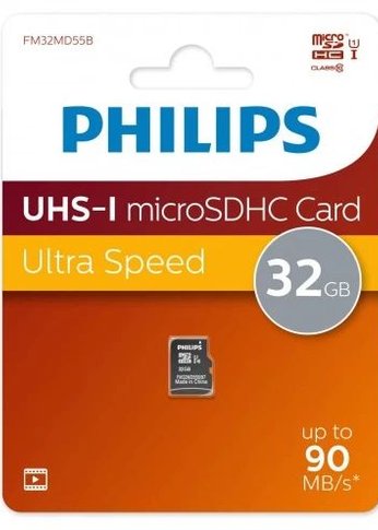 Карта памяти microSD 32GB PHILIPS High Speed  microSDHC Class 10 90MB/s