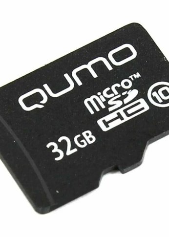 Карта памяти microSD 32Gb Qumo QM32GMICSDHC10U1 MicroSDHC Class 10 UHS-I, SD adapter