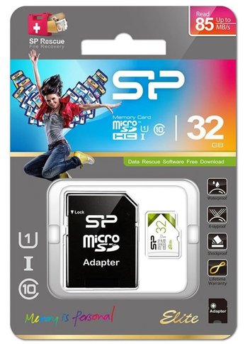 Карта памяти microSD 32GB Silicon Power Elite microSDHC Class 10 UHS-I (SD адаптер) Colorful