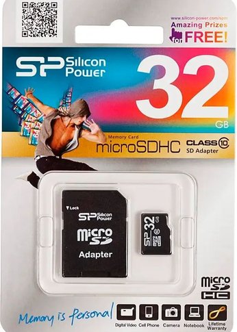 Карта памяти microSD 32GB Silicon Power microSDHC Class 10 (SD адаптер)