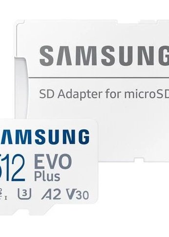 Карта памяти microSD 512GB SAMSUNG EVO PLUS microSDXC Class 10, UHS-I, (SD адаптер) 160MB/s
