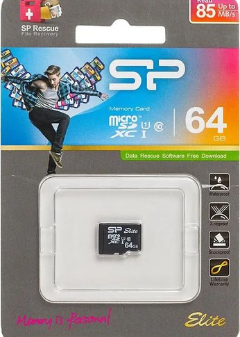 Карта памяти microSD 64GB Silicon Power Elite microSDXC Class 10 UHS-I