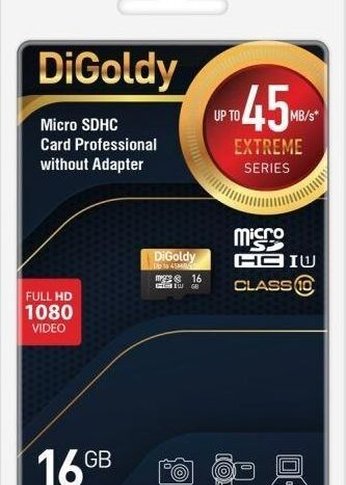 Карта памяти microSDHC 16GB Digoldy DG016GCSDHC10UHS-1-ElU1 w Class 10 UHS-1 Extreme