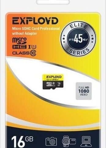 Карта памяти microSDHC 16GB Exployd EX016GCSDHC10UHS-1-ElU1 w Class 10 UHS-1 Elite