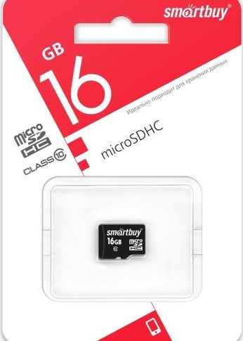 Карта памяти microSDHC 16GB Smartbuy SB16GBSDCL10-00 Сlass10