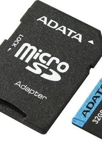 Карта памяти microSDHC 32Gb A-Data W/ADAP. AUSDH32GUICL10A1-RA1