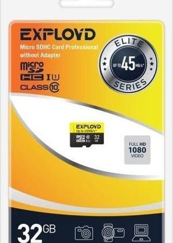 Карта памяти microSDHC 32GB Exployd EX032GCSDHC10UHS-1-ElU1 w Class 10 UHS-1 Elite