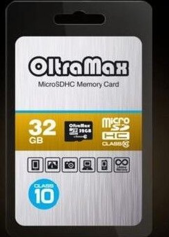 Карта памяти microSDHC 32GB Oltramax OM032GCSDHC10-W/A-AD Class10