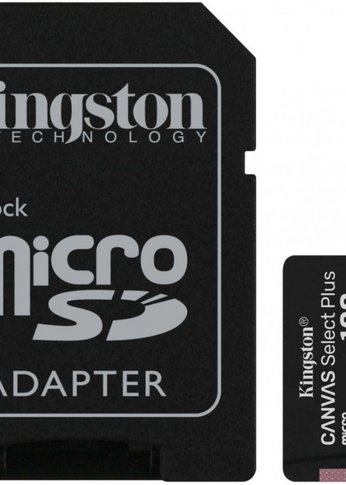 Карта памяти microSDXC 128Gb Class10 Kingston SDCS2/128Gb Canvas Select Plus + adapter