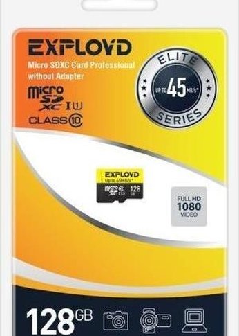 Карта памяти microSDXC 128GB Exployd EX128GCSDXC10UHS-1-ElU1 w Class 10 UHS-1 Elite