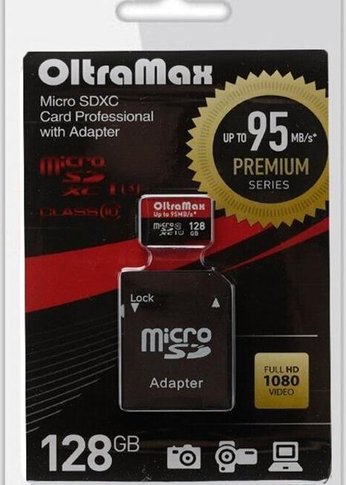 Карта памяти microSDXC 128GB Oltramax OM128GCSDXC10UHS-1-PrU3 w Class 10 UHS-1 Premium U3