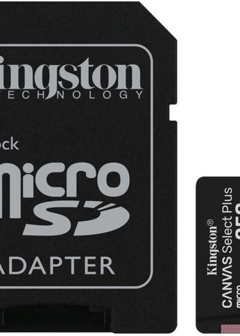 Карта памяти microSDXC 256Gb Kingston SDCS2/256Gb Canvas Select Plus + adapter