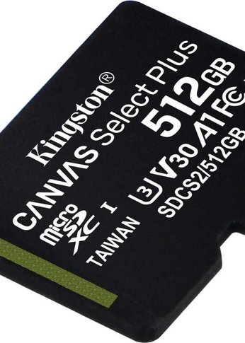 Карта памяти microSDXC 512Gb Kingston SDCS2/512GbSP Canvas Select Plus w/o adapter