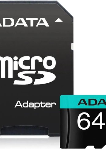 Карта памяти microSDXC 64GB Adata W/ADAP. AUSDX64GUI3V30SA2-RA1