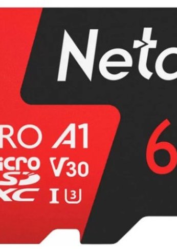 Карта памяти microSDXC 64Gb Class10 Netac NT02P500PRO-064G-R P500 Extreme Pro + adapter