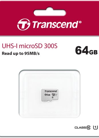 Карта памяти microSDXC 64Gb Class10 Transcend TS64GUSD300S w/o adapter