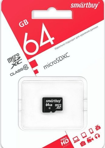 Карта памяти microSDXC 64GB Smartbuy SB64GBSDCL10-00LE Class10 LE