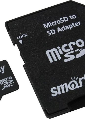 Карта памяти microSDXC 64GB Smartbuy SB64GBSDCL10-01LE Class10 LE + адаптер