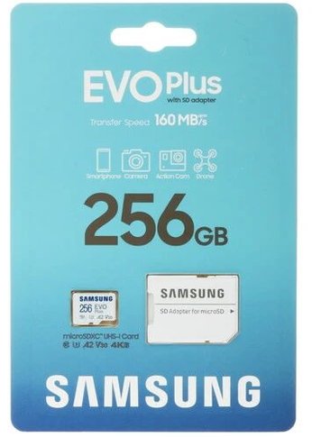 Карта памяти microSDXC EVO+ 256GB Samsung V10 W/A MB-MC256SA/EU