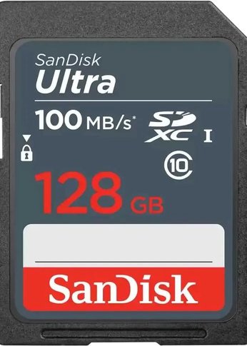 Карта памяти SD 128Gb SanDisk SDXC Class 10 UHS-I U1 Ultra 100MB/s