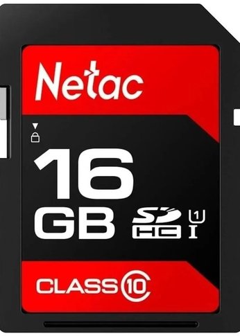 Карта памяти SD 16Gb Netac P600 SDHC U1/C10 up to 80MB/s, retail pack [NT02P600STN-016G-R]