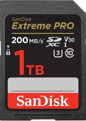 Карта памяти SD 1Tb SanDisk SDXC Class 10 V30 UHS-I U3 Extreme Pro 200/140MB/s