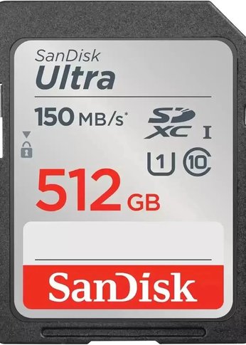 Карта памяти SD 512Gb SanDisk SDXC Class 10 UHS-I Ultra 150MB/s