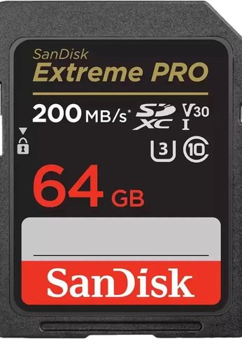 Карта памяти SD 64Gb SanDisk Extreme PRO SDXC Memory Card 200MB/s [SDSDXXU-064G-GN4IN]