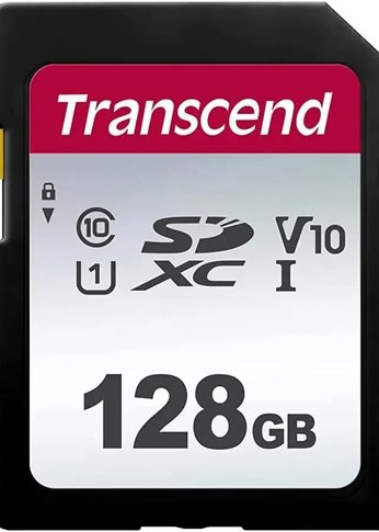 Карта памяти SDXC 128Gb Class10 Transcend TS128GSDC300S-A adapter