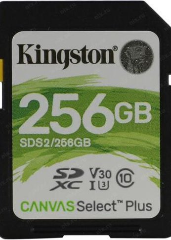 Карта памяти SDXC 256Gb Class10 Kingston SDS2/256Gb Canvas Select Plus w/o adapter