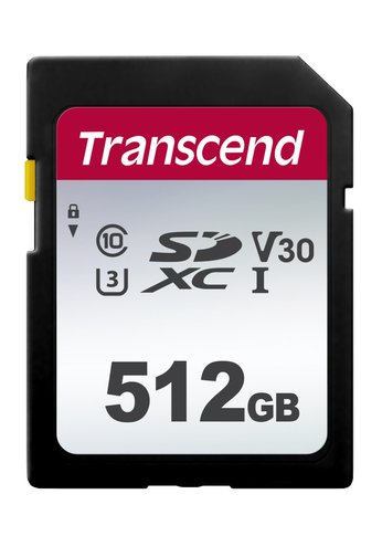 Карта памяти SDXC 512Gb Class10 Transcend TS512GSDC300S w/o adapter