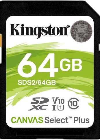 Карта памяти SDXC 64Gb Class10 Kingston SDS2/64Gb Canvas Select Plus w/o adapter