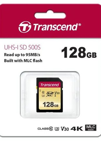 Карта памяти Transcend 128GB SDXC Class 10 UHS-I U3 V30 R95, W60MB/s