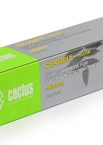 Картридж лазерный Cactus 44973541 CS-O301Y 44973541 желтый (1500стр.) для Oki C301/321