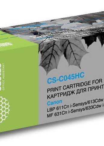 Картридж лазерный Cactus CS-C045HC 045 H C голубой (2200стр.) для Canon LBP 611Cn/613Cdw/631Cn/633Cdw/635Cx