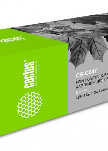 Картридж лазерный Cactus CS-C047 Cartridge 047 черный (1600стр.) для Canon LBP112/LBP113W