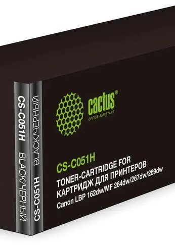 Картридж лазерный Cactus CS-C051H 051H черный (4100стр.) для Canon LBP 162dw/MF 264dw/267dw/269dw