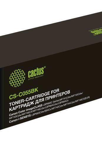 Картридж лазерный Cactus CS-C055BK 055 BK черный (2300стр.) для Canon LBP663Cdw, LBP664Cx, MF746Cx, MF742Cdw, MF744Cdw