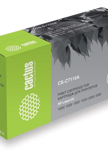 Картридж лазерный Cactus CS-C7115AS C7115A черный (2500стр.) для HP LJ 1000/1005/1200